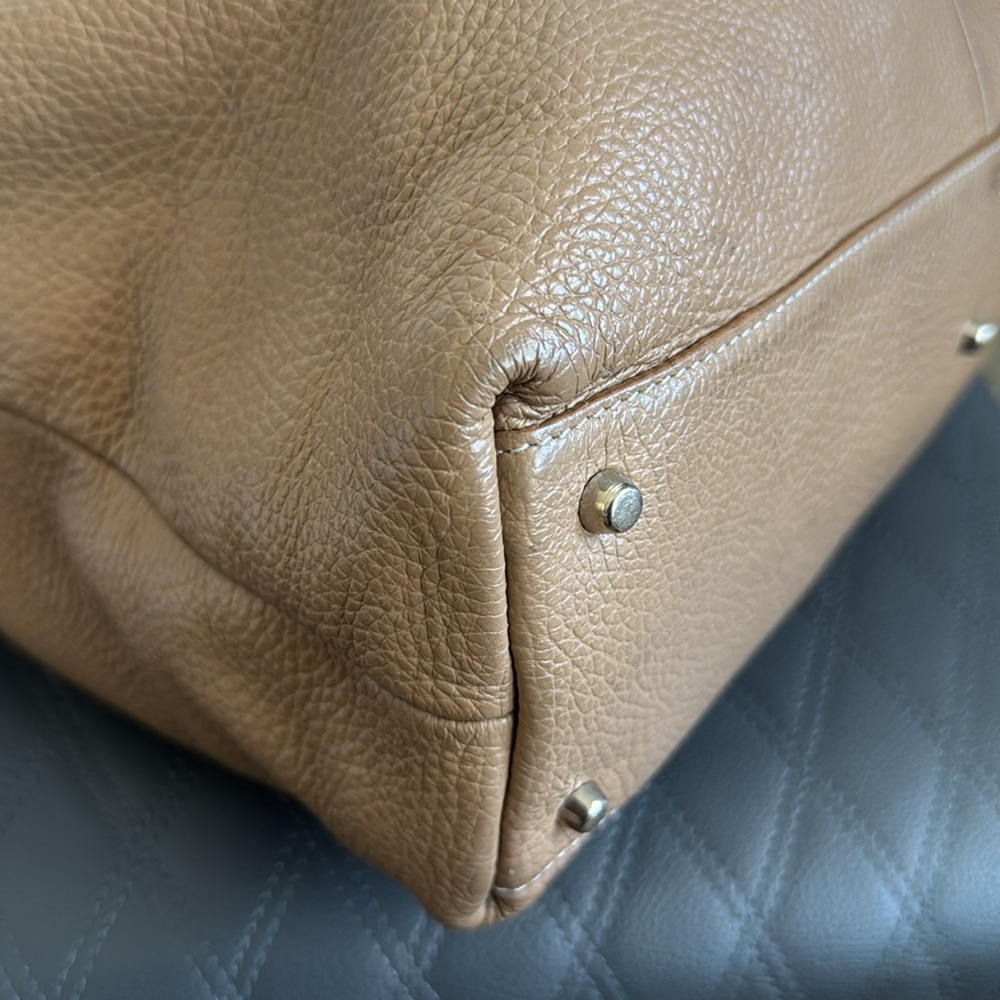 Furla Tan Leather Tote Convertible Bucket Bag - Picture 8 of 12